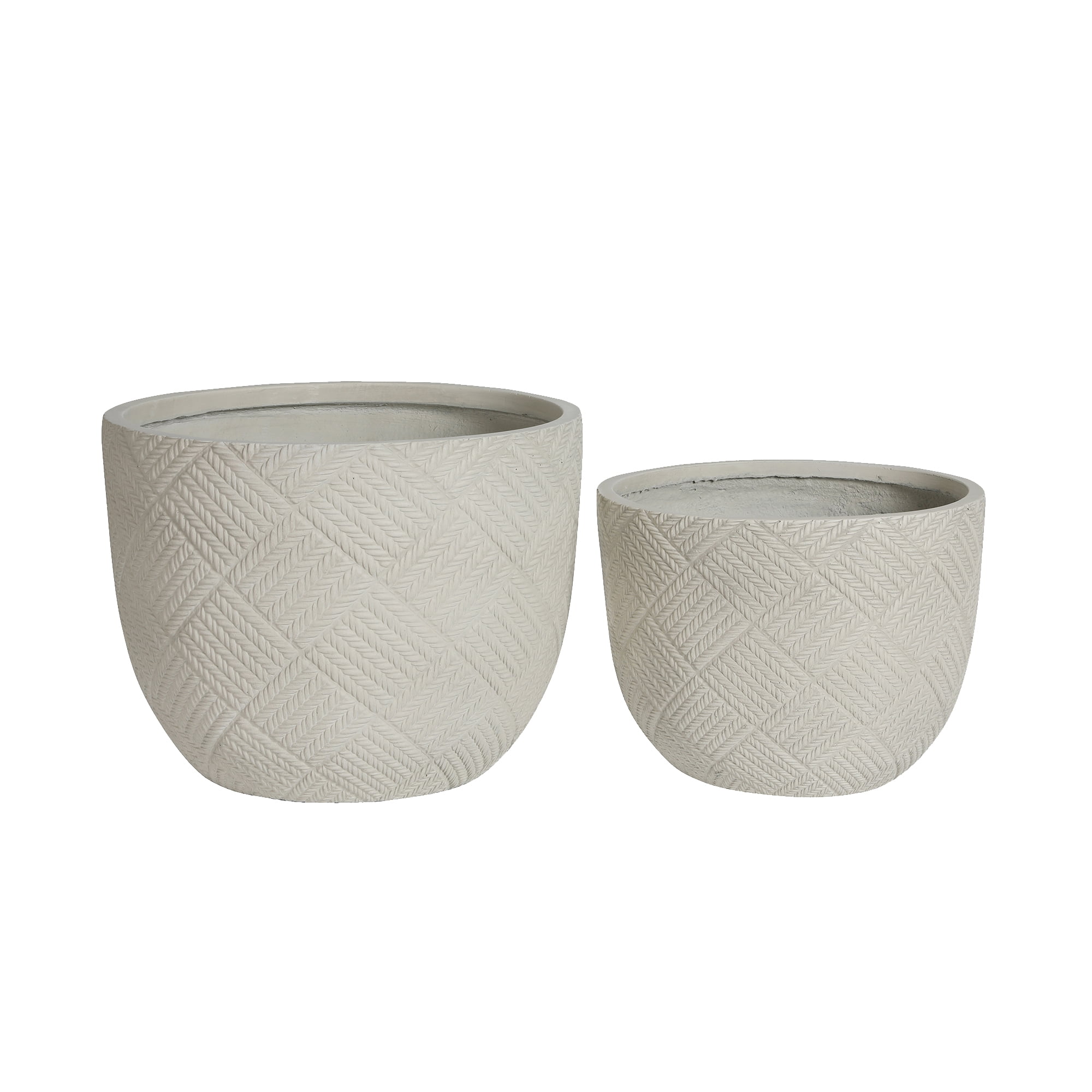Concrete Planter, 2 Pack Round Flower Pot with Drainage Hole for Garden Balcony Patio Yard, Grey
