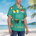 thumbnail image 3 of Kll Men'S Hawaiian Shirt Short Sleeve Button Down Beach Shirts-Cute Sushi, 3 of 7