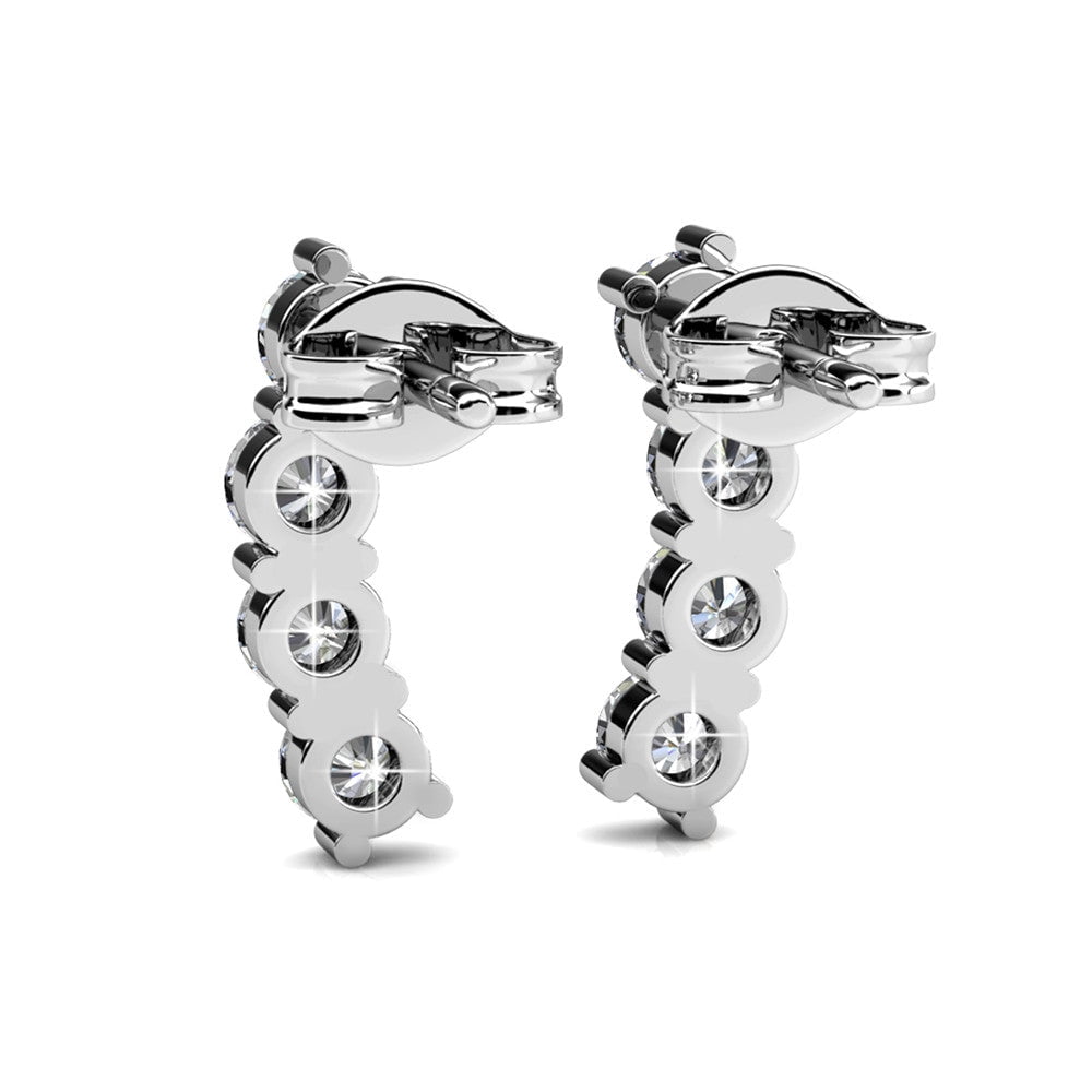 Cate & Chloe Aubree 18k White Gold Plated Drop Earrings with Swarovski Crystals Gift for Women
