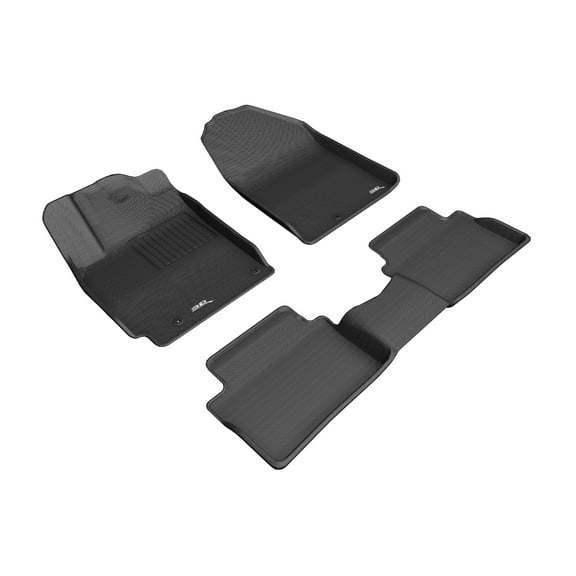 3D MAXpider Custom Fit KAGU Floor Mat (BLACK) Compatible with HYUNDAI VELOSTER 2019-2023 - Full Set
