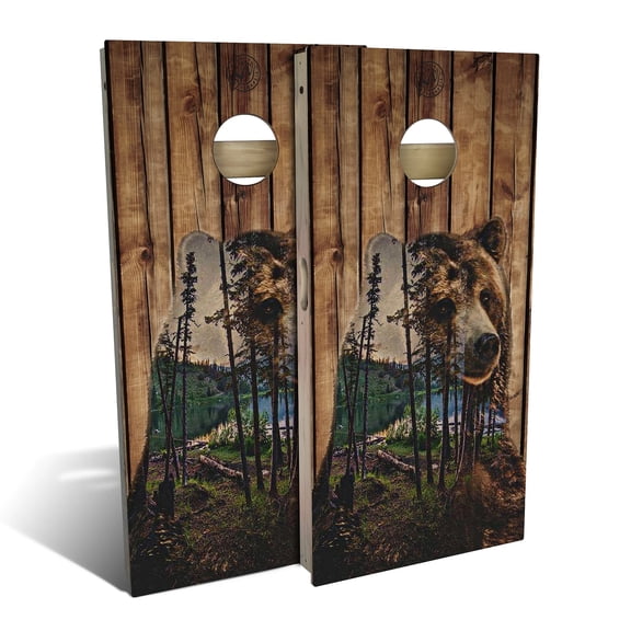 Skip's Garage | Bear Mountain Cornhole Board Set | Includes Boards & Bags | Choose Your Size & Accessories