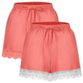 thumbnail image 1 of Timegard 2pc Shorts for Women Plus Size Elastic Waisted Drawstring Lace Ruffle Summer Casual Loose Shorts, 1 of 6