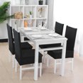 thumbnail image 3 of PiccoCasa Stretch Spandex Short Seat Slipcover Dining Chair Cover, Black, 3 of 7
