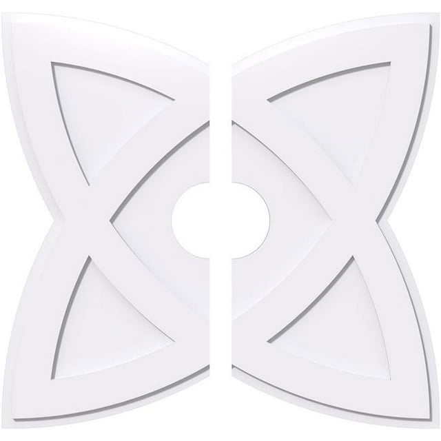 Ekena Millwork CMP38CM2-07000 38 in. OD x 7 in. ID Square Cosmo Architectural Grade PVC Contemporary Ceiling Medallion - 2 Piece