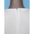 thumbnail image 7 of TiaoBug Womens Puff Sleeve Party Dress Babydoll A-Line Flared Evening Dress Formal Prom Gown White M, 7 of 7