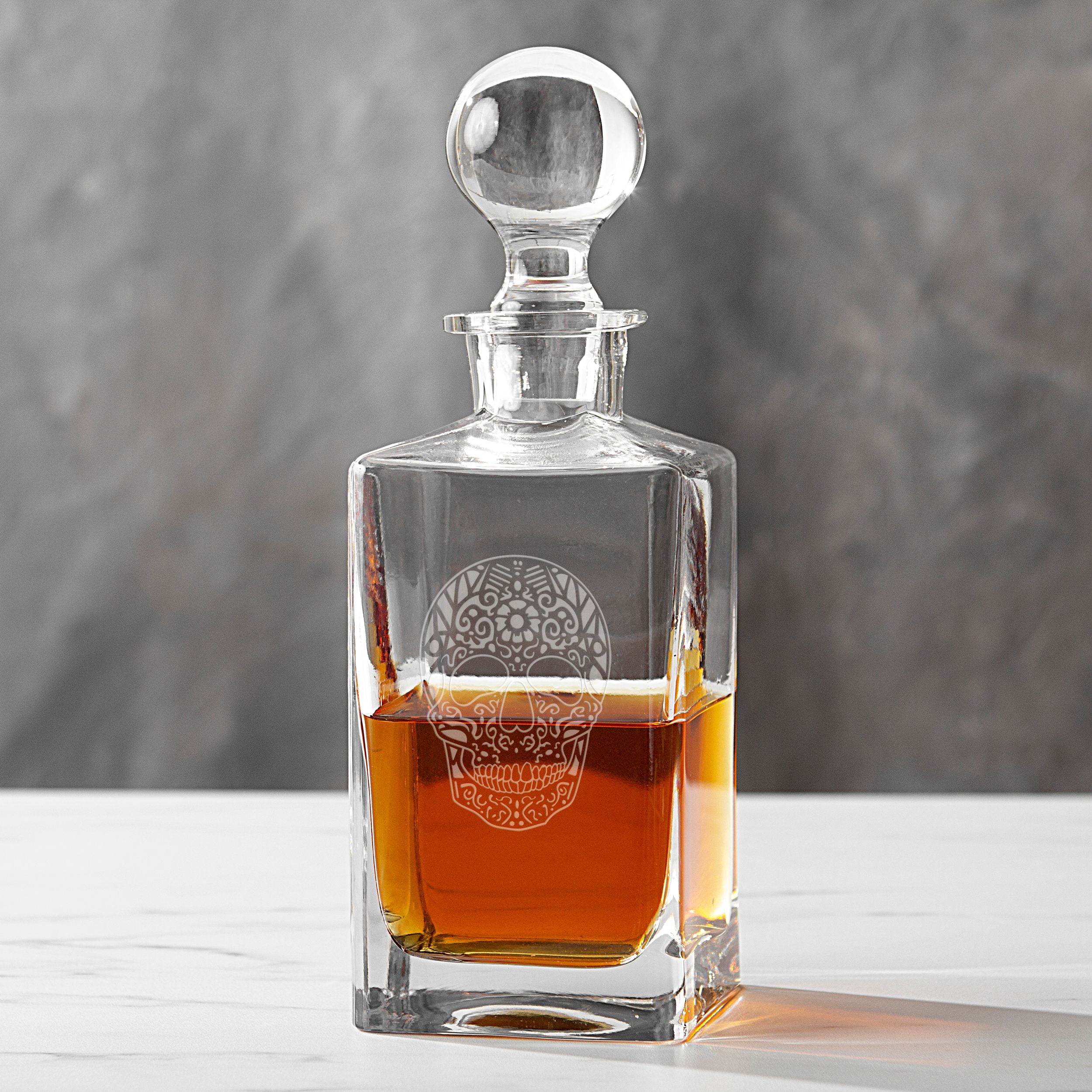 Sugar Skull 32 oz. Square Whiskey Decanter