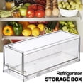 thumbnail image 2 of Contenedor transparente para refrigerador, diseño de cajón de polipropileno PP, contenedor de almacenamiento de gran capacidad, organizador para refrigerador, organizador con tapa, Pequeña, 2 of 8