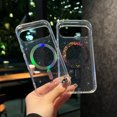 thumbnail image 5 of for iPhone 16 Pro Max Case Magnetic [Compatible with MagSafe], Hybrid Rubber Shockproof Clear Glitter Anti-Yellowing Bling Sparkle Transparent Phone Case for Pixel 10 Pro XL,B, 5 of 6