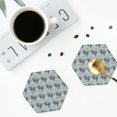 thumbnail image 4 of Yiaed Sea Otter Print Leather Coasters for Drinks - Cup Coasters Coffee Table Kitchen Table Bar, Home & Office Gifts Handmade Drink Coasters-Hexagon, 4 of 6