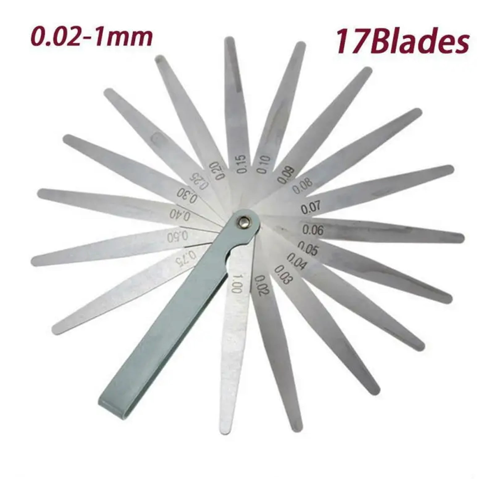 17 Blades Feeler Gauge Thickness Gauges Measurment Tool Gap Wedge for Engine Valve Adjustment 0.02-1mm Percision Measuring Tools ,Corrosion-Resistant
