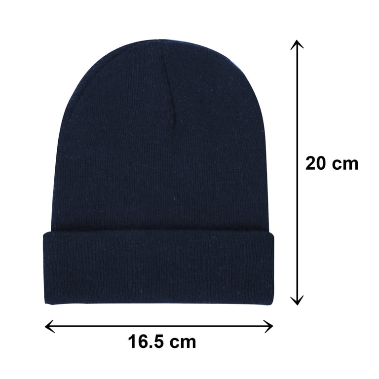 NPJY Unisex Knit Beanie 1 Or 2 Pack - Stretchy Winter Hat, Black & Blue, One Size Fits All, Soft & Warm