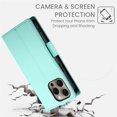 thumbnail image 7 of For IPhone 16 Pro Wallet Case Flip Card Holder,PU Leather Side Buckle Magnetic Frosted Women Men Cover,Green,For iPhone 16 Pro, 7 of 7