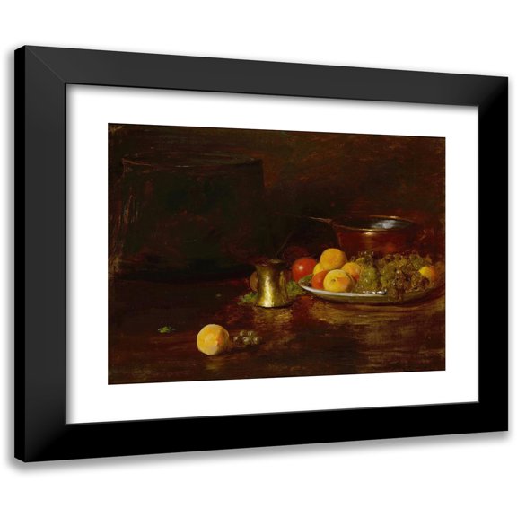 William Merritt Chase 14x12 Black Modern Framed Museum Art Print Titled - Still Life - Fruit