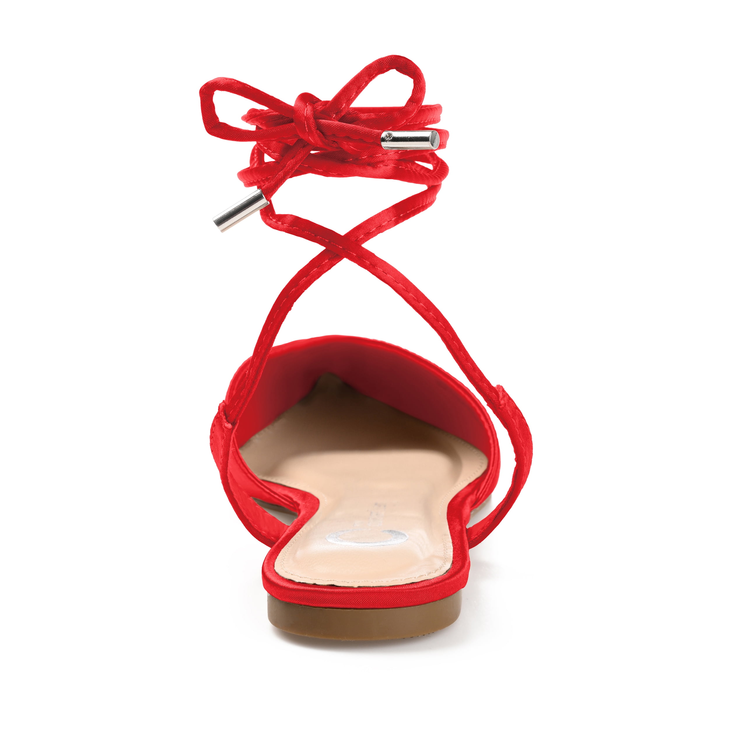 Journee Womens Theia Tie Up Pointed Toe Ballet Flats
