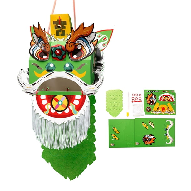 Linterna de año Nuevo Chino, paquete de Material artesanal, decoración del Festival de Primavera, decoración del año del Dragón, linterna de mano para Verde Macarena Linterna de mano