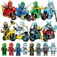 thumbnail image 1 of Set de 8 Minifiguras de la Serie Ninja Anime, Figuras de Acción de Personajes de Motocicleta de Hielo Ninja, Juguetes de Bloques de Construcción, Regalos para Niños, Niñas y Fanáticos, 1 of 10