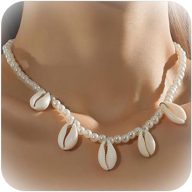 HSHDLDF Collier Coquillage Puka pour Femmes Hommes Collier Surfeur Coquillage Cordon Collier Collier Ras du Cou Perles Colorées Collier Ajustable Été Boho Hawaii Boucle Perle Collier Bijoux Coquillage Naturel