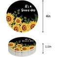 thumbnail image 1 of POGLIP Sunflowers It's Sunny Day Set of 6 Round Coaster for Drinks, Absorbent Ceramic Stone Coasters Cup Mat with Cork Base for Home Kitchen Room Coffee Table Bar Decor, 1 of 5