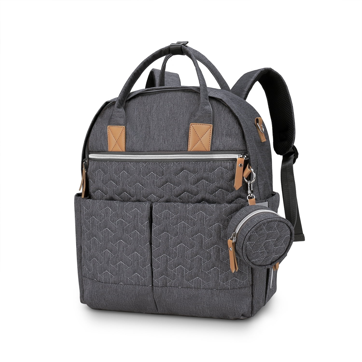 Diaper Bag Backpack with Pacifier Holder Smart Mommy Bag Stroller Organizer with Insulated Pocket&Stroller Strap