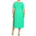 thumbnail image 4 of Women's Plus Size Short Sleeves A-Line Round Neck Casual Solid Midi Dress, 4 of 5