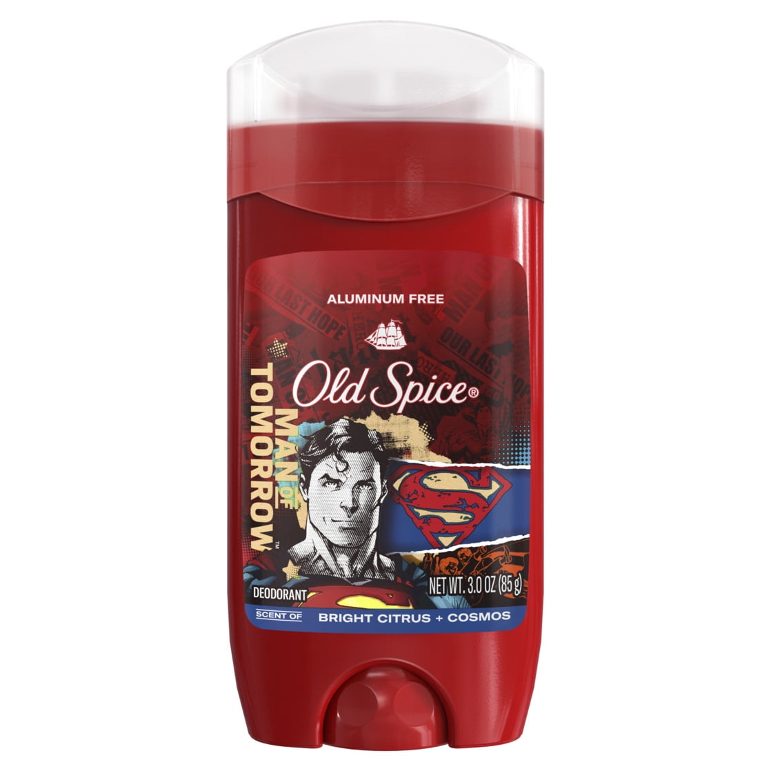 Old Spice Aluminum Free Deodorant for Men, 24/7 Freshness, Long Lasting Odor Protection, Smell Like a Hero, Superman, Bright Citrus and Cosmos Scent, 3oz