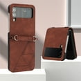 thumbnail image 3 of SaniMore for Samsung Galaxy Z Flip 4 Case, Ultra-Thin PU Leather & Rugged PC Folding Cover Built-in Kickstand & Holder Anti-Scratch Heavy Duty Full Body Protective Shell for Samsung Z Flip 4, Brown, 3 of 6