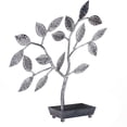 thumbnail image 4 of MyGift Tree Design Jewelry Hanger, Earring Necklace Holder with Ring Dish Tray, Silver, 4 of 5