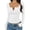 White, variant on ctdiral Womens Long Sleeve Henley Shirt Lace Square Neck Button Down Blouses Solid Color Slim Fit Tops Fall Soft Stretchy Clothes White M