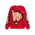 thumbnail image 3 of Mens Halloween Sweater Skeleton Graphic Printed Knit Pullover Oversized Loose Fit Warm Winter Sweater Soft Casual Knitwear for Festive Wear, 3 of 3