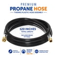 thumbnail image 3 of Flame King 120 inch Thermo Plastic Hose Assembly for LP and Natural Gas, 3/8 Inch ID, 3 of 8