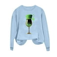 thumbnail image 3 of Mceream Chandail de la Saint-Patrick pour Femmes, Mode Décontractée, Chandails Irish Trèfle, Imprimé Graphique, Mignon, Chandail à Manches Longues, Hauts, Grande Taille, Tenue de Fête et Cadeau, Bleu Pâle, S, 3 of 7