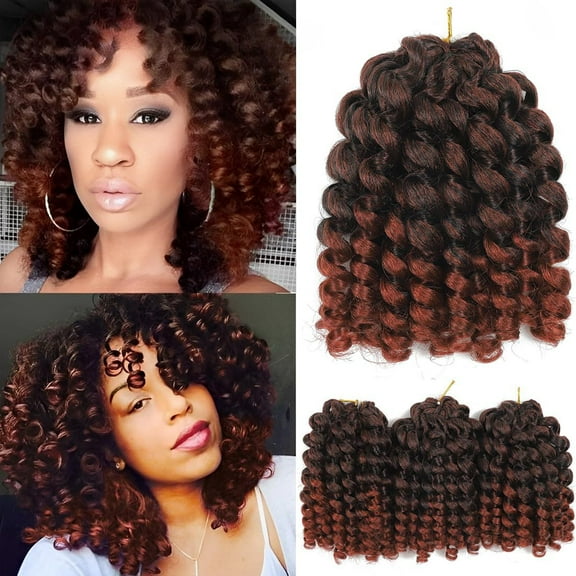 Nvzi-a Bounce Crochet Hair 8 Inch,Wand Curl Crochet Hair,Short Curly Braiding Hair Jumbo Passion Twist Crochet Hair for Women，6Pack，D