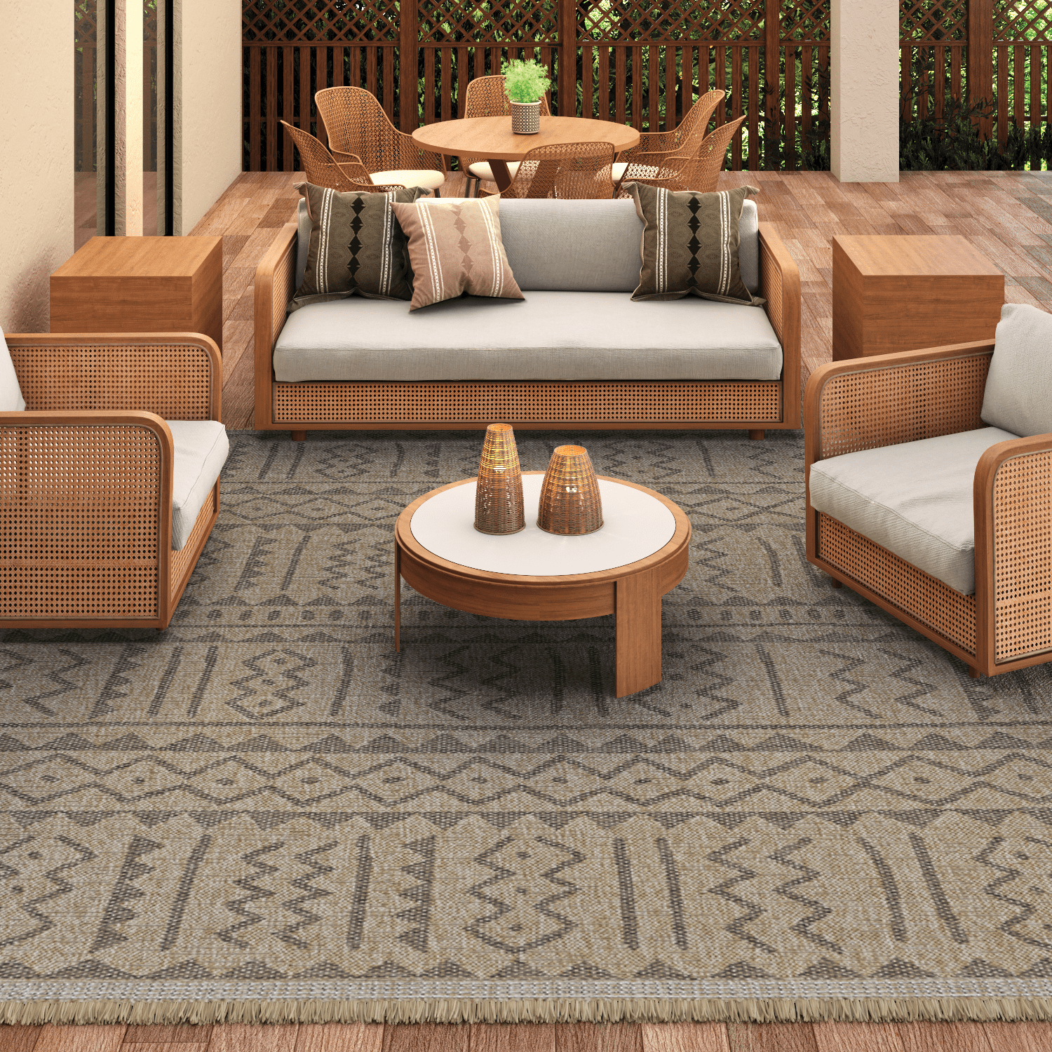 Couristan Naturalistic Moroccan Indoor/ Outdoor Area Rug, Natural-Brown, 2'7" x 9'10" Runner