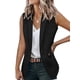 thumbnail image 2 of Chaleco Blazer Sin Mangas para Mujer, Informal, con Abertura Frontal, un Botón, Chaqueta de Verano con Bolsillos. Negro XXXL, 2 of 6