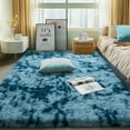 thumbnail image 3 of ZENELESS Fluffy Area Rugs for Living Room,4x6 Shag Rectangular Carpets for Bedroom Tie-Dye Peacock Blue, 3 of 8