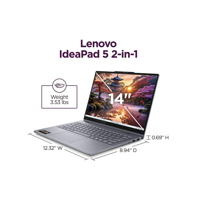 Lenovo IdeaPad 5 14” WUXGA IPS 2-in-1 Laptop Copilot+ PC AMD Ryzen