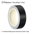 thumbnail image 3 of Uxcell 15mm 10ft Washi Tapes Masking Sticker DIY Art Craft Wrapping Scrapbook Black White 2 Roll, 3 of 5