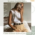 thumbnail image 4 of WHIPPY Women's Leather Belt for Jeans Dresses Pants Ladies Black Belts with Square Buckle, 4 of 9