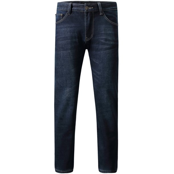 SSLR Men's Regular Fit Straight Leg Thermal Fleece Lined Jeans Pants