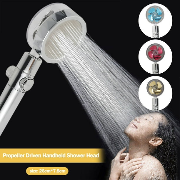 propeller driven handheld shower head