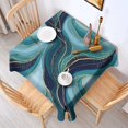thumbnail image 2 of Blue Marble Gold Wave Pattern Square Tablecloth,Waterproof Square Table Cover,Wipeable Spillproof Washable Table Cover for Home Kitchen Party Decor 42"X42"(107x107cm), 2 of 6