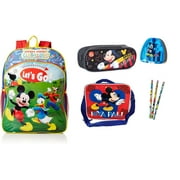 Disney Mickey Mouse "Let's go" Backpack + Accessories