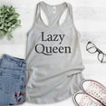 thumbnail image 2 of Lazy Queen Tank Top, Ladies Racerback Tank Top, Nap Tank, Napping Tank, Silver Gray, Small, 2 of 3