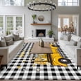 thumbnail image 3 of Large Area Rugs for Living Room Bedroom, Yellow Truck 8'x10' Rug Washable Carpet Runner Indoor Outdoor, Farmhouse Bee Daisy Black White Buffalo Plaid Non Slip Floor Mats Rug for Kitchen, Patio, 3 of 8