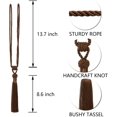 thumbnail image 3 of BEL AVENIR Curtain Tiebacks Hand-Woven Holdbacks Home Decorative Tassels Tiebacks (Dark Coffee, 2 Pack), 3 of 12