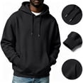 thumbnail image 4 of Havenx Men's Pullover Hoodie Long Sleeve Hooded Hoodies Pullover with Pockets Drawstring Sweatshirt Fall Winter Loose Fit Fashion Casual Sportswear,Black XL, 4 of 4