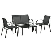 Ensemble de 4 meubles de patio Outsunny Ensemble de conversation de jardin avec causeuse, chaises simples et table basse pour balcon au bord de la piscine