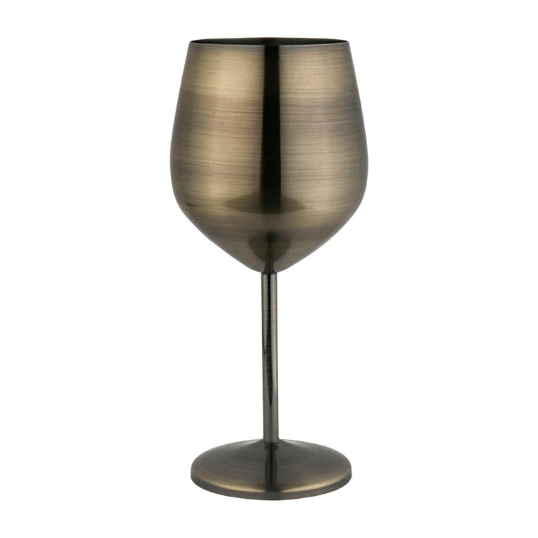 Stainless Steel Wine Cup Stainless Steel Stemmed Wine Glasses Shatterproof  Red White Wine Goblet Toasting Glasses Cocktail Cup(Shiny)