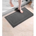 thumbnail image 3 of Bath Mat Floor Towel Set - Absorbent Cotton Hotel Spa Shower/Bathtub Mats [Not a Bathroom Rug] (Grey, Pack of 1), 3 of 5