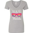 thumbnail image 3 of Inktastic Miami Florida Vacation Beach Trip Women's V-Neck T-Shirt, 3 of 5